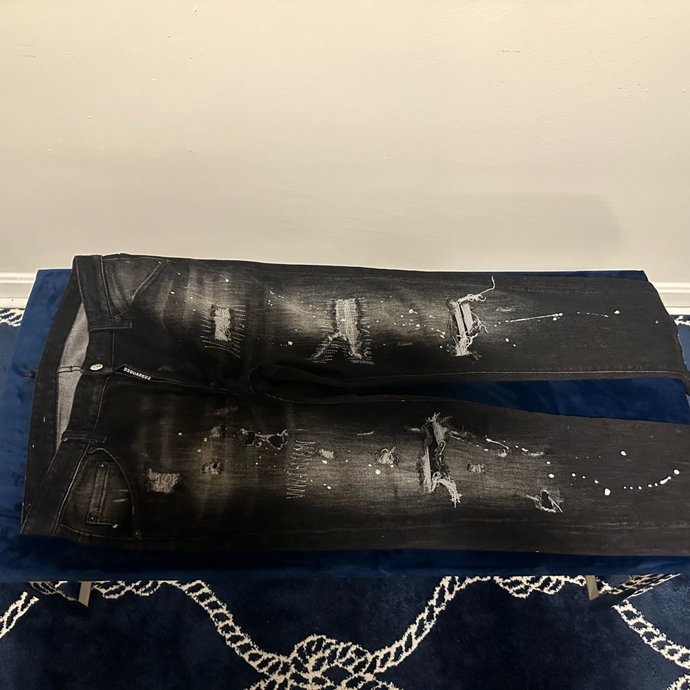 DSQUARED2 Black Distressed Jeans for Men